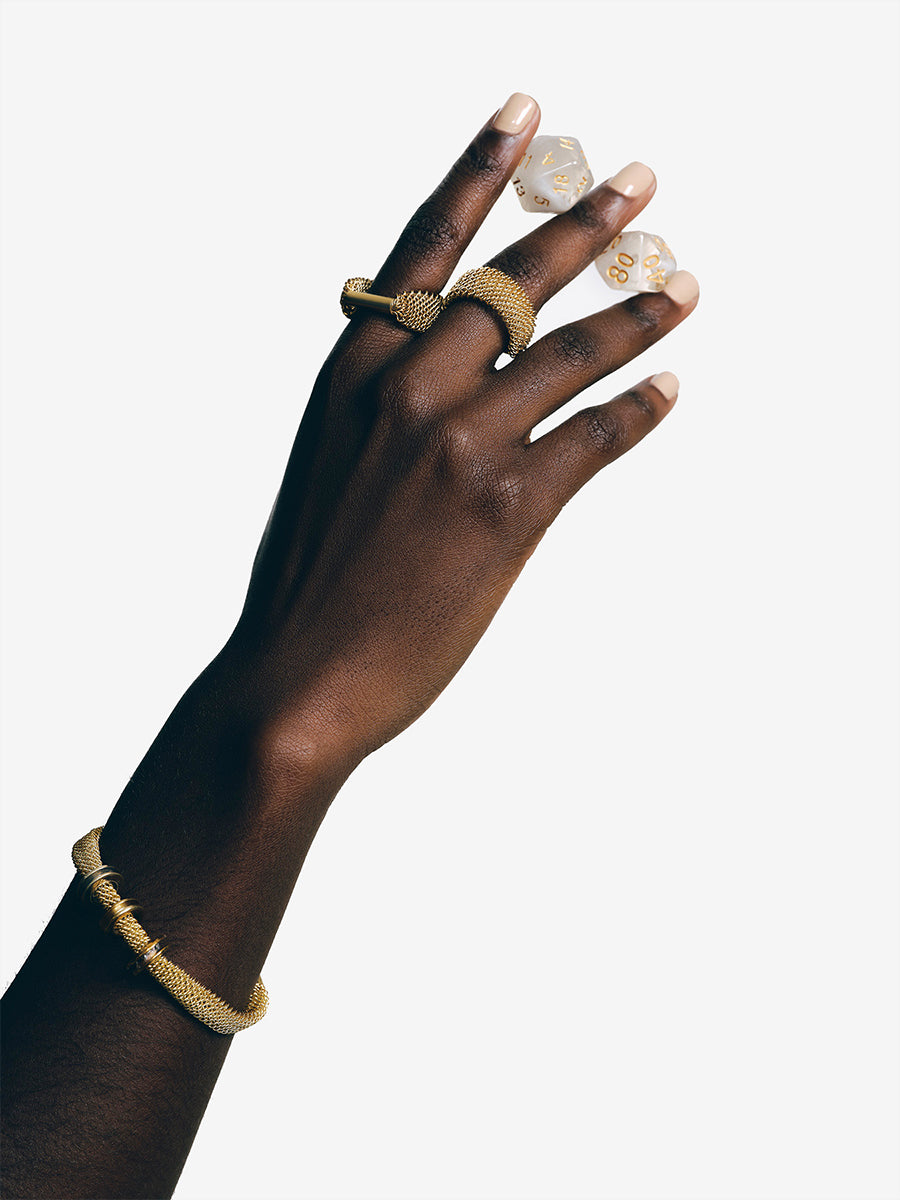 8mm Filigree Shoelace Bracelet - GOLD