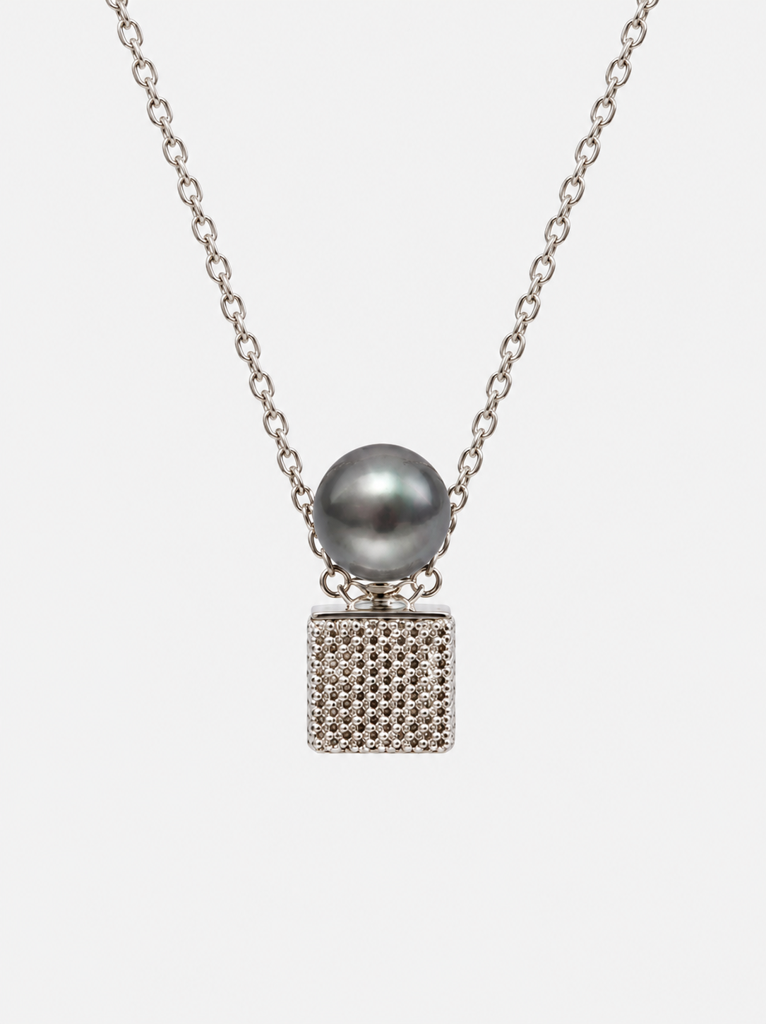 7mm Filigree Cube Shell Pearl Neckalce