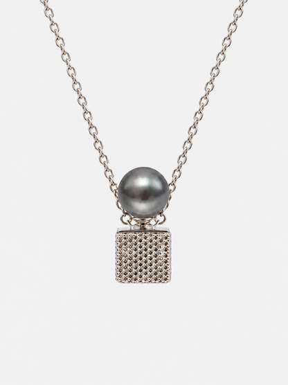 7mm Filigree Cube Shell Pearl Neckalce
