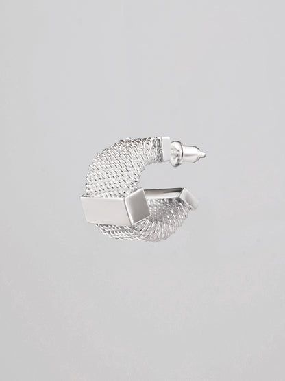 Cube Silver Filigree Earring