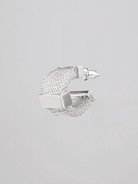 Cube Silver Filigree Earring