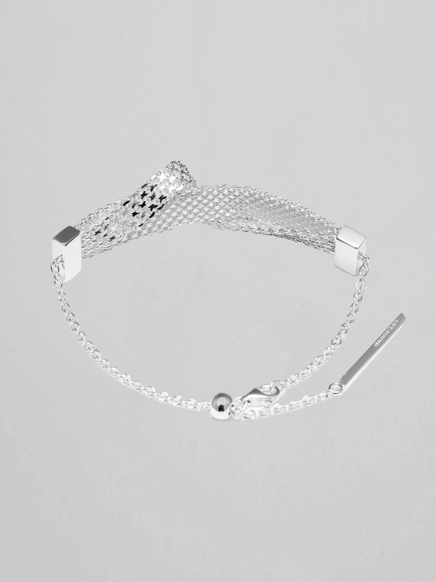 Double Mesh Sterling Silver Bracelet