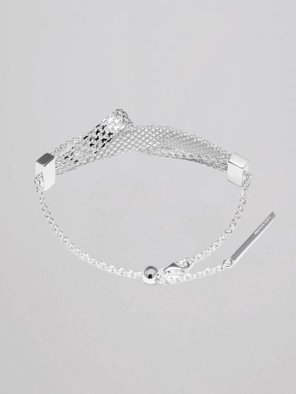 Double Mesh Sterling Silver Bracelet