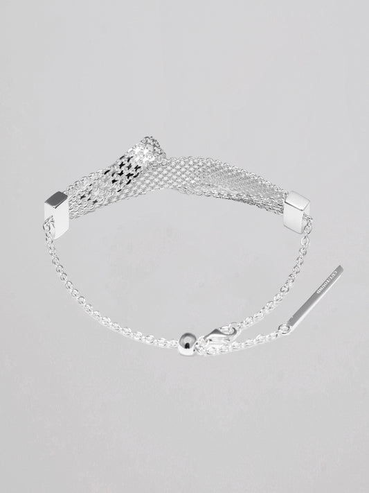Double Mesh Sterling Silver Bracelet