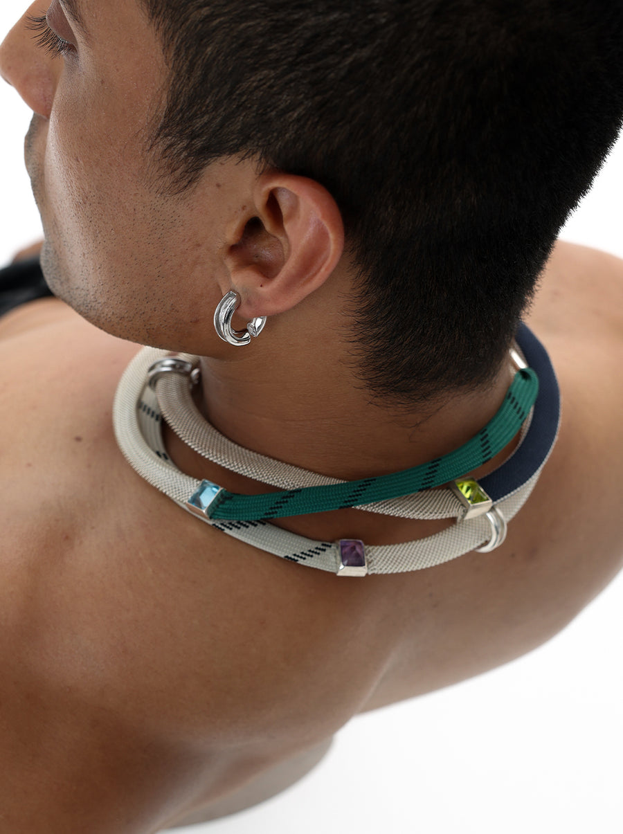 Filigree Multi Shoelace Choker - Forest Green