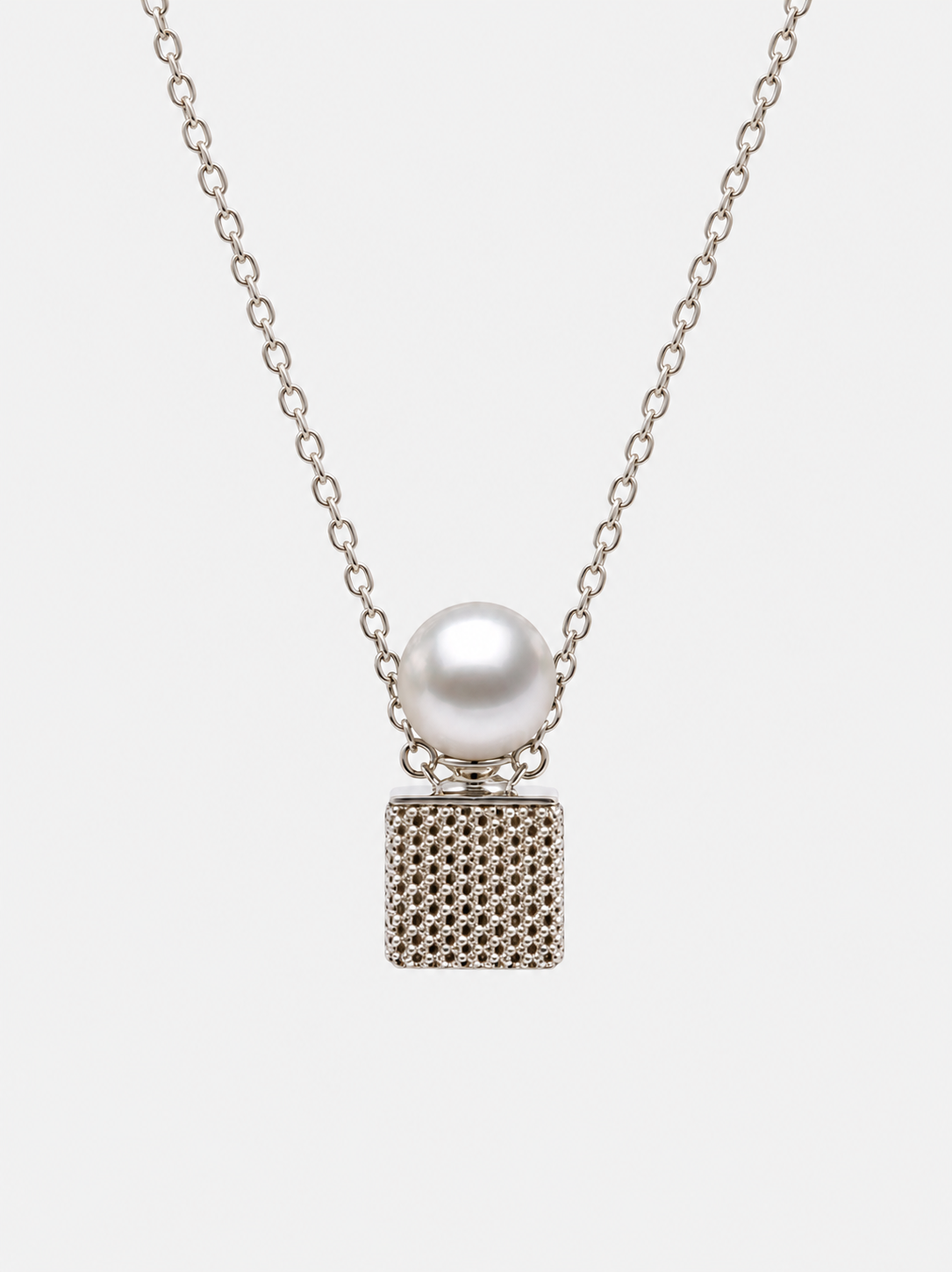 7mm Filigree Cube Shell Pearl Neckalce
