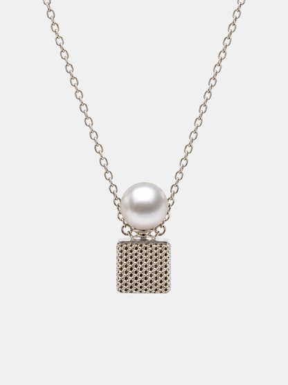 7mm Filigree Cube Shell Pearl Neckalce