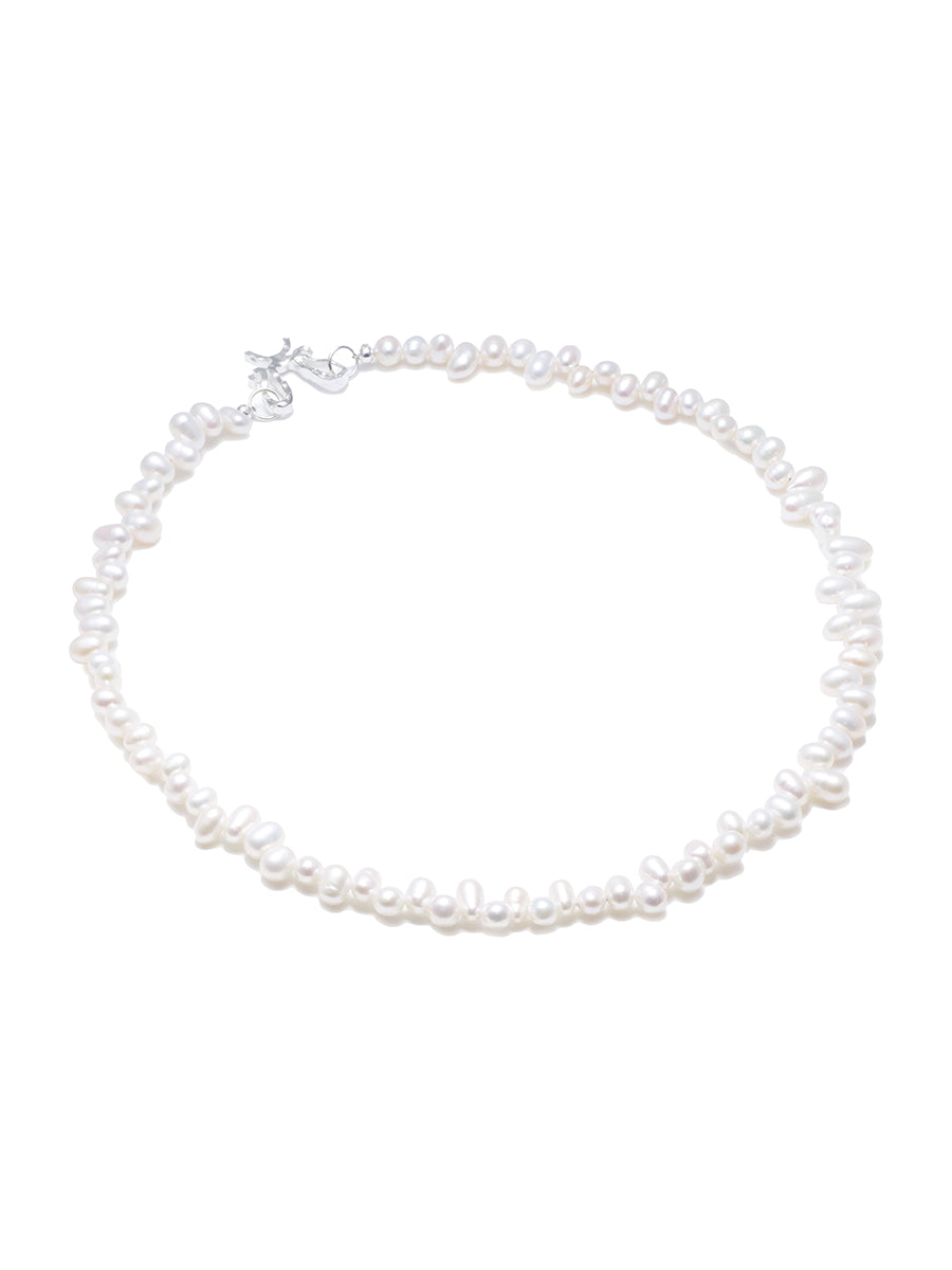 C/F Scissor Freshwater Rice Pearl Neckalce