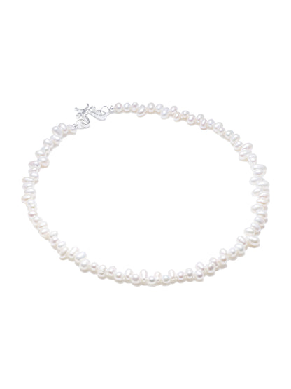 C/F Scissor Freshwater Rice Pearl Neckalce