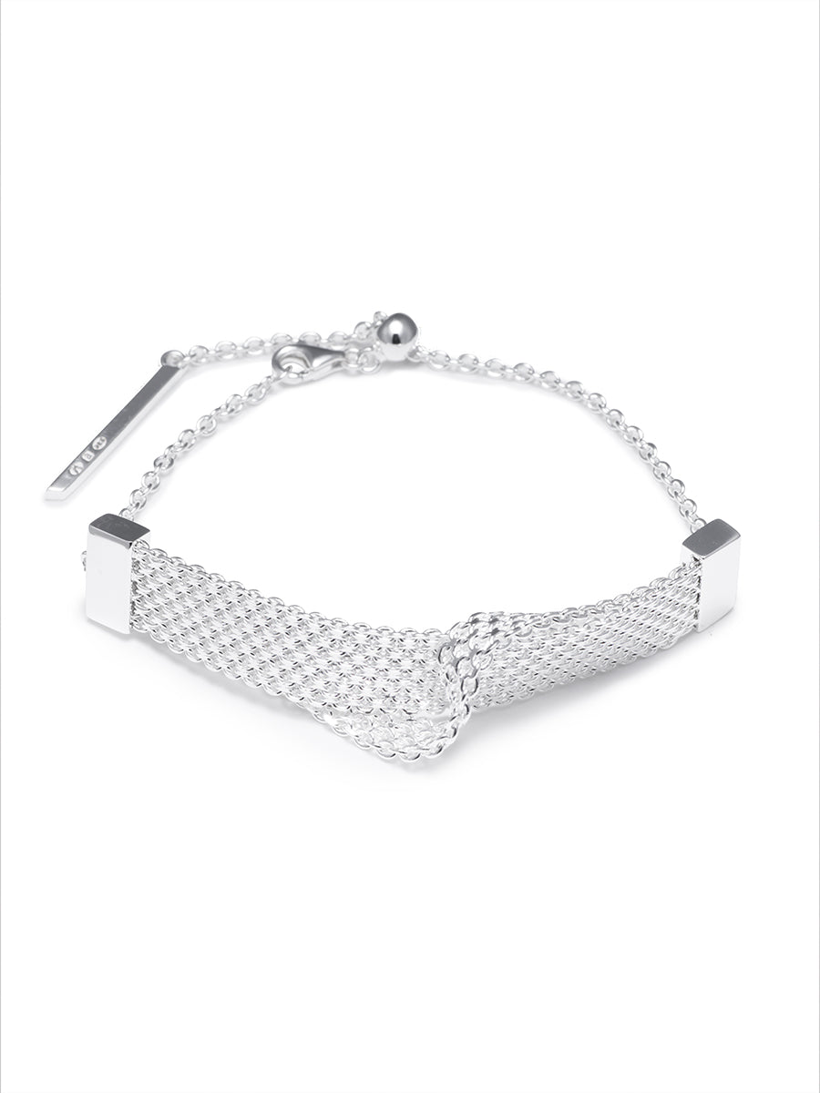 Double Mesh Sterling Silver Bracelet