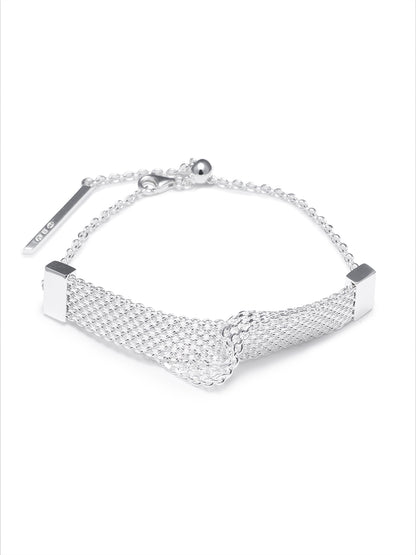 Double Mesh Sterling Silver Bracelet
