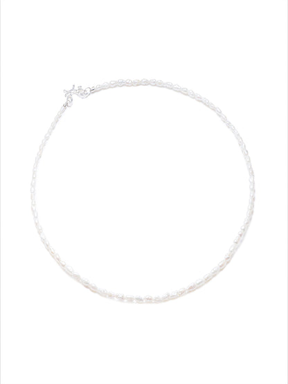 C/F Scissor Freshwater Rice Pearl Neckalce -S