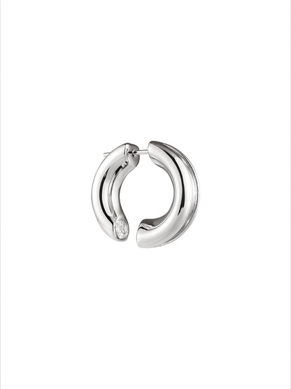 Eyelet Gemstone Sterling SIlver Earring