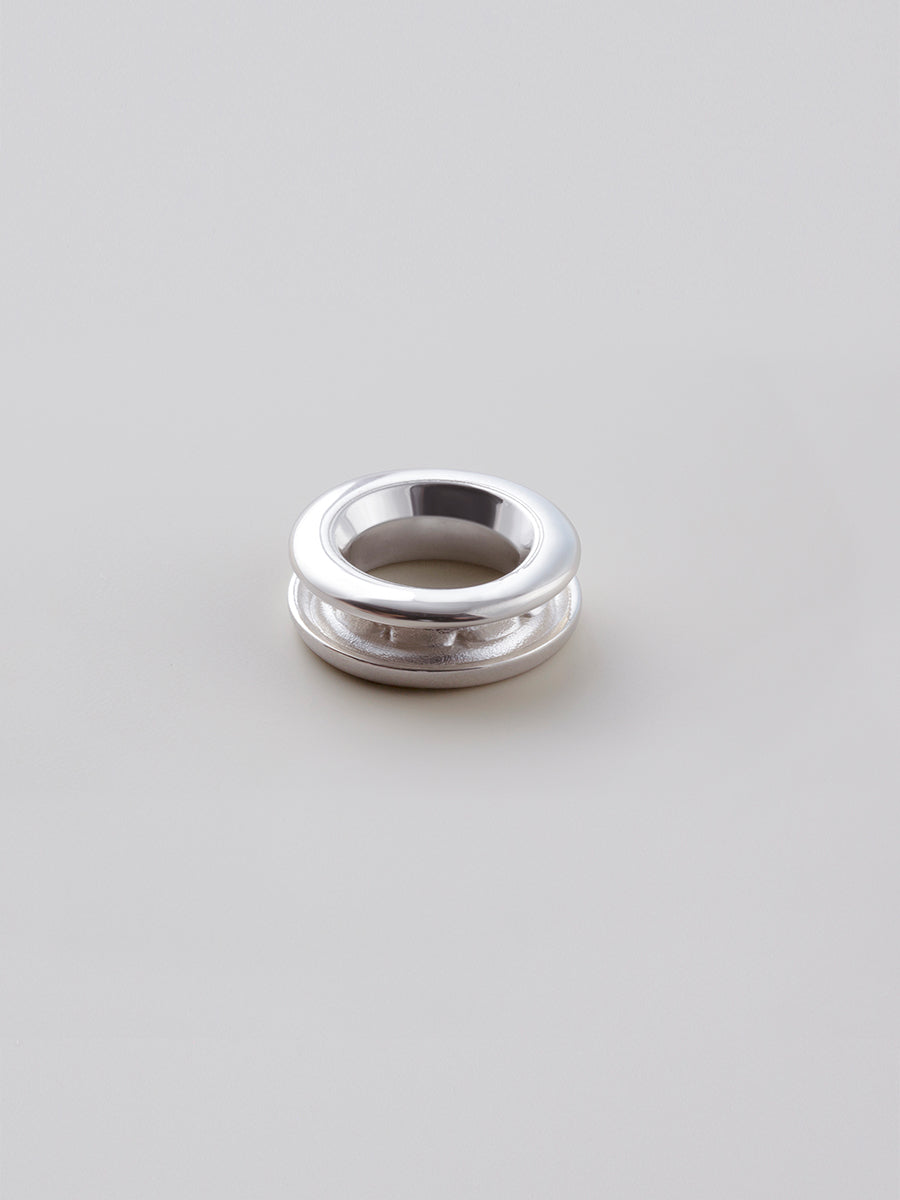 12mm Logo Engraved Silver Eyelet