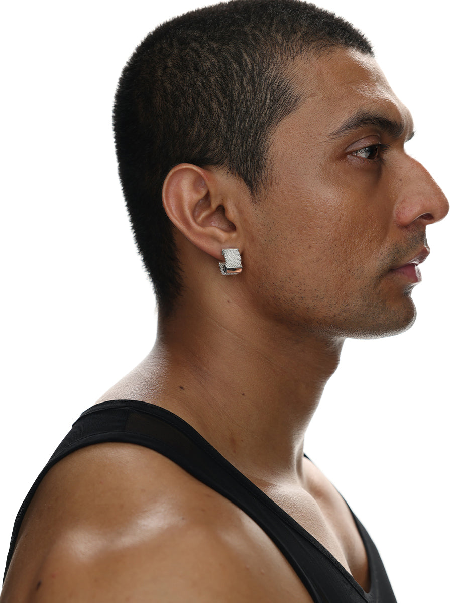 Cube Silver Filigree Earring