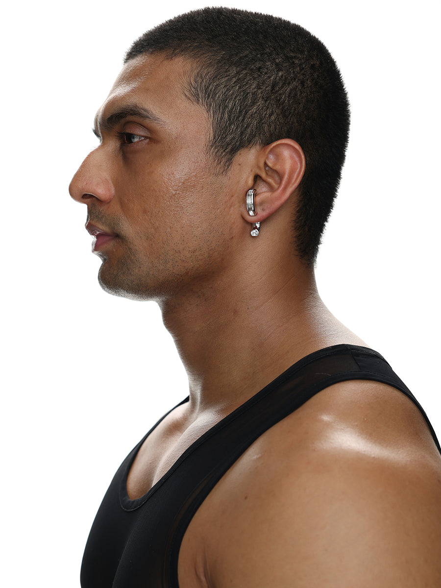 Eyelet Gemstone Sterling SIlver Earring