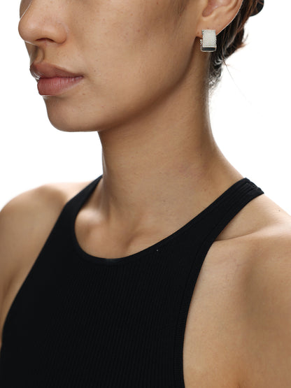 Cube Silver Filigree Earring