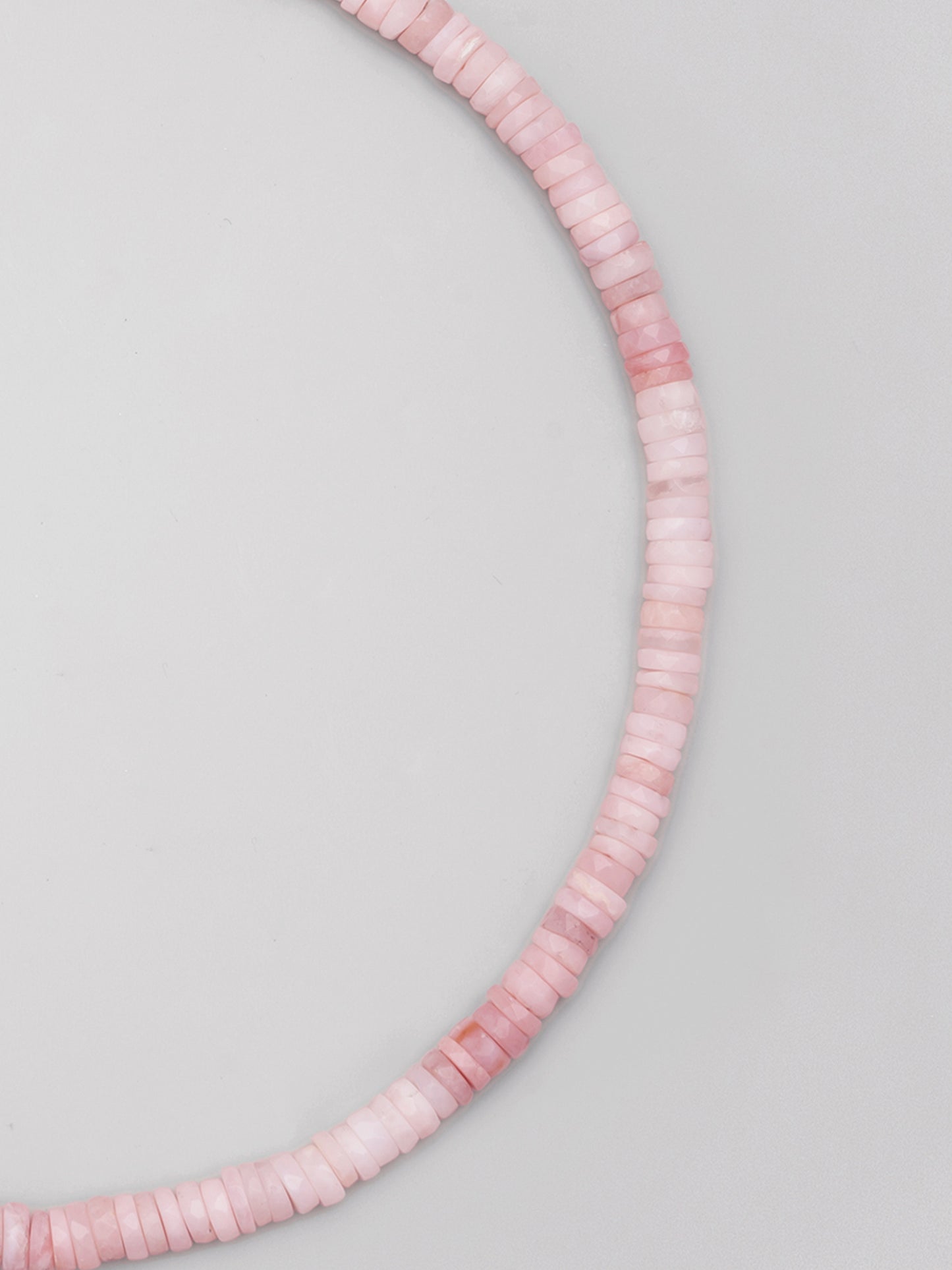 Pink Opal Puka Soda Tab Necklace