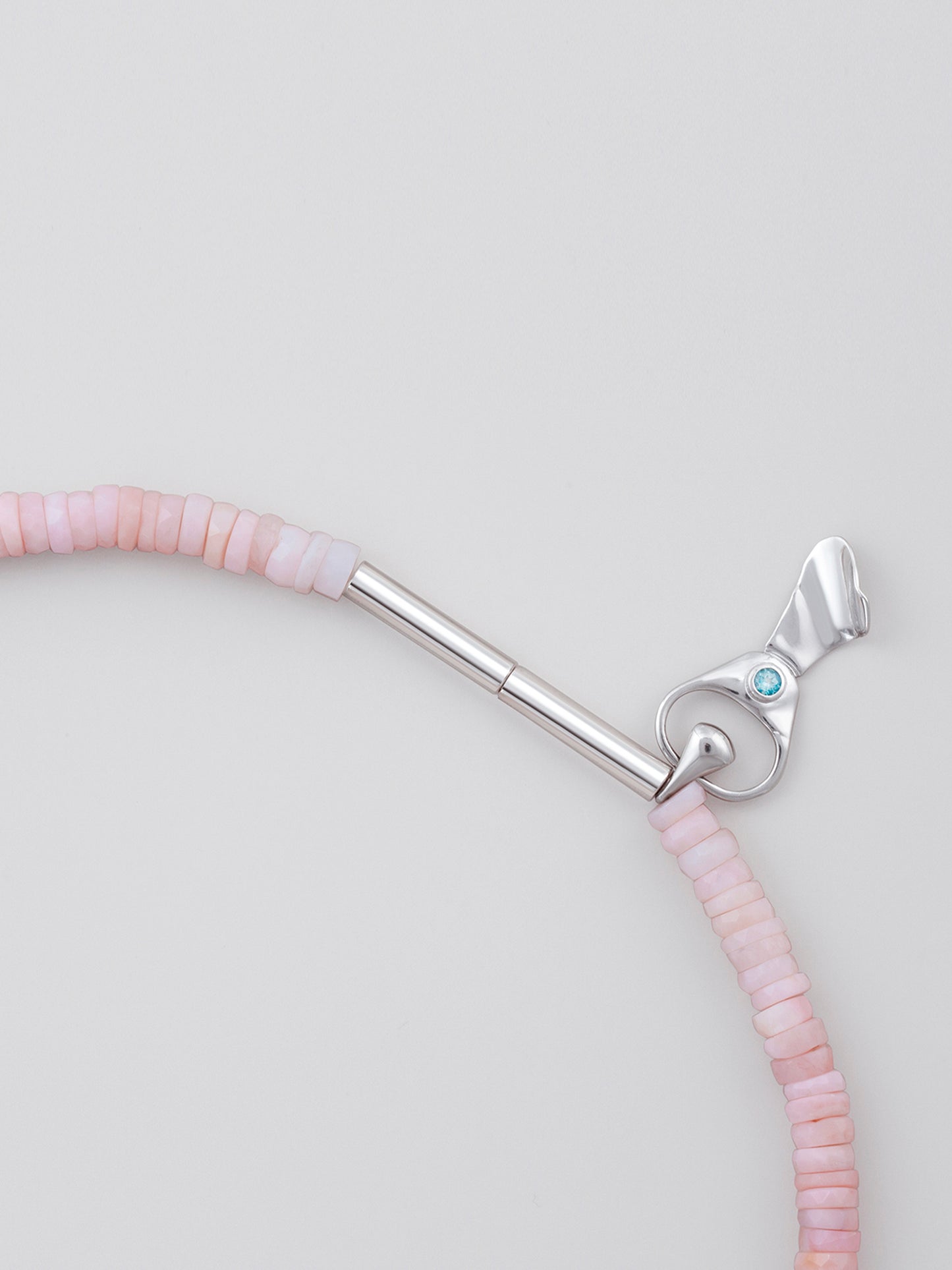 Pink Opal Puka Soda Tab Necklace