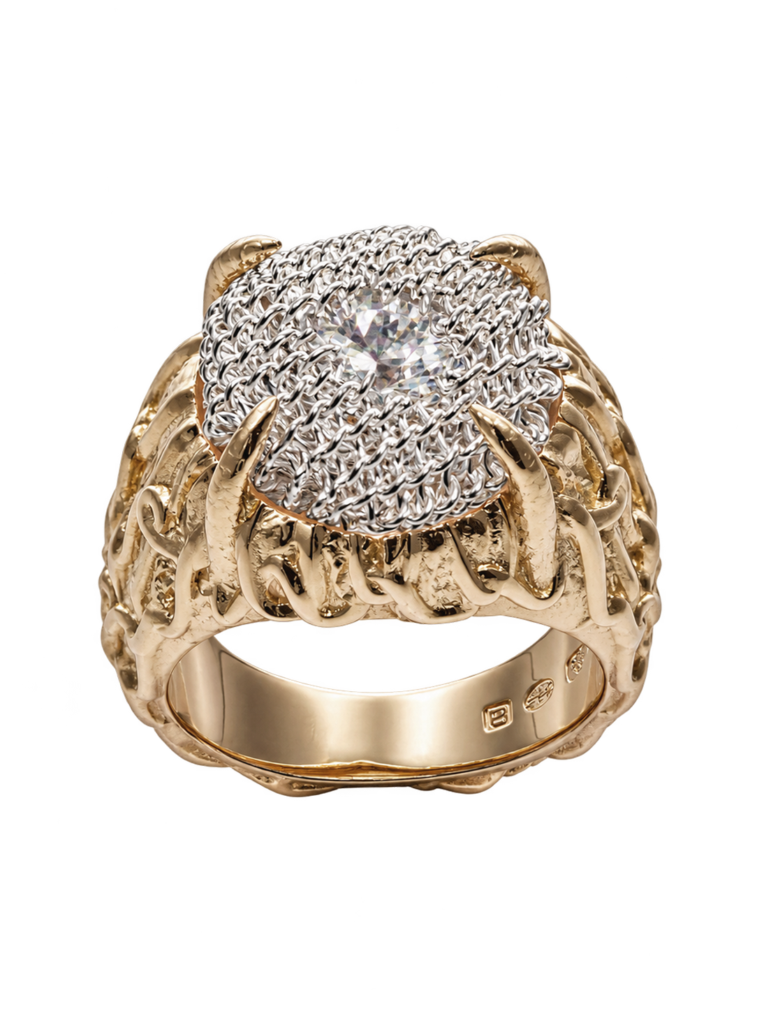Filigree Gemstone Signet Ring - GOLD