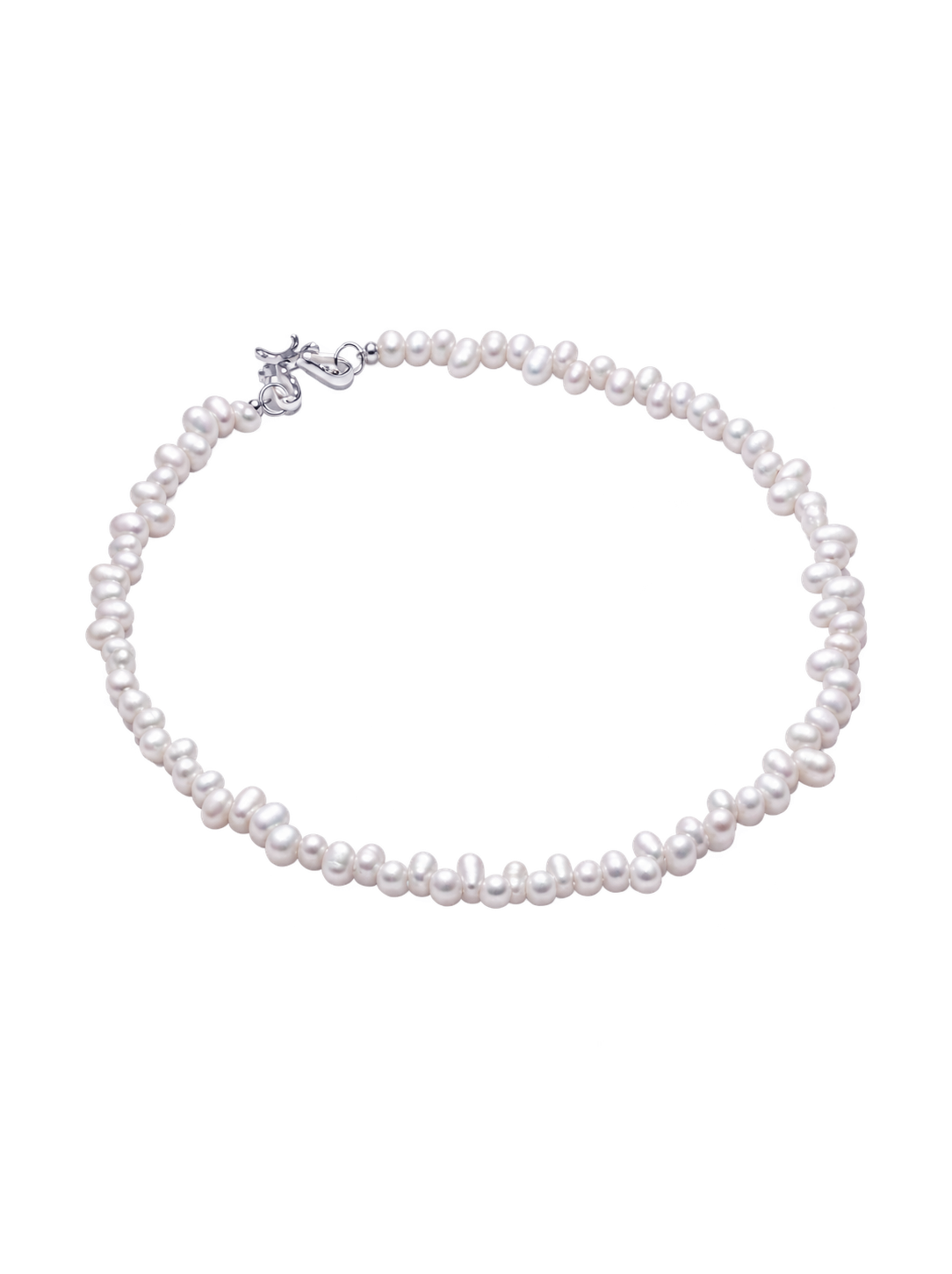 C/F Scissor Freshwater Rice Pearl Necklace