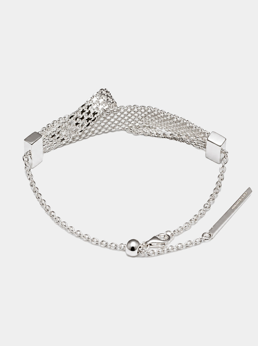 Double Mesh Sterling Silver Bracelet