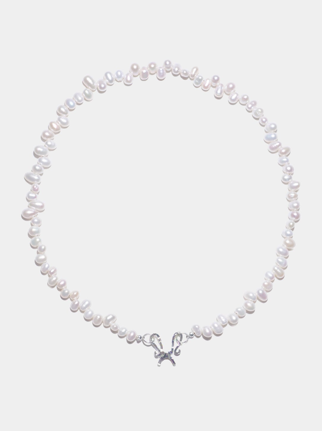 C/F Scissor Freshwater Rice Pearl Necklace
