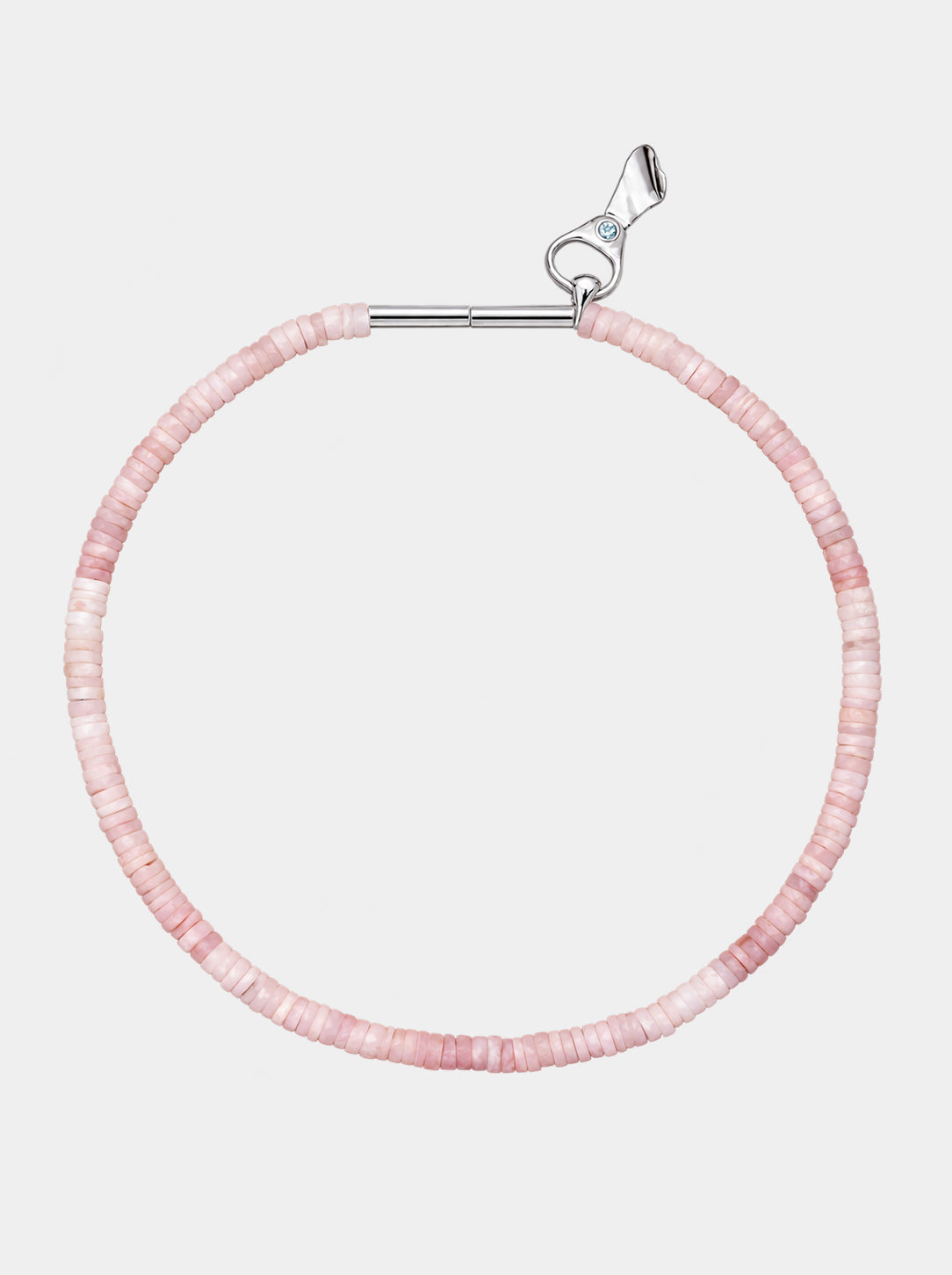 Pink Opal Puka Soda Tab Necklace