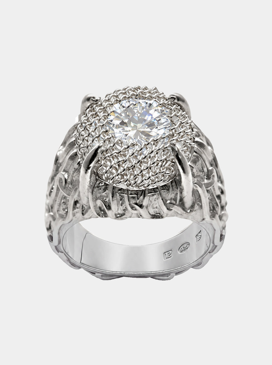Filigree Gemstone Signet Ring